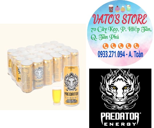 Thùng 24 lon nước tăng lực predator 330ml / lốc 6 lon nước tăng lực predator 330ml