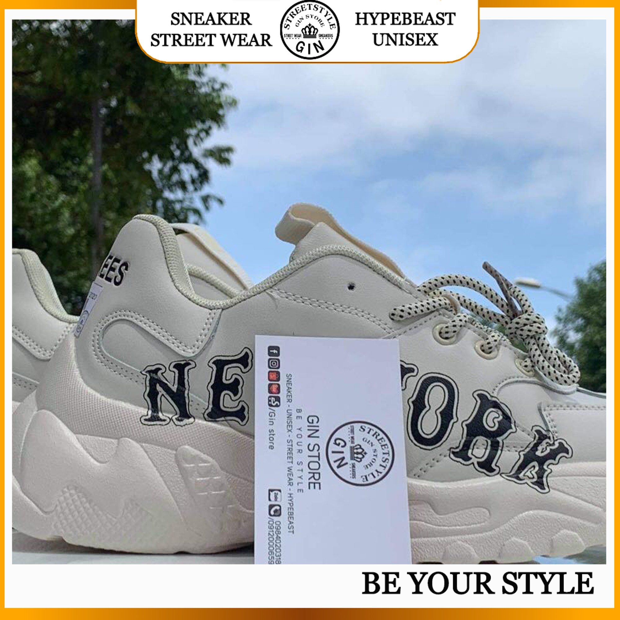 Giày sneaker thể thao đế độn MLB boston nam nữ - gin store