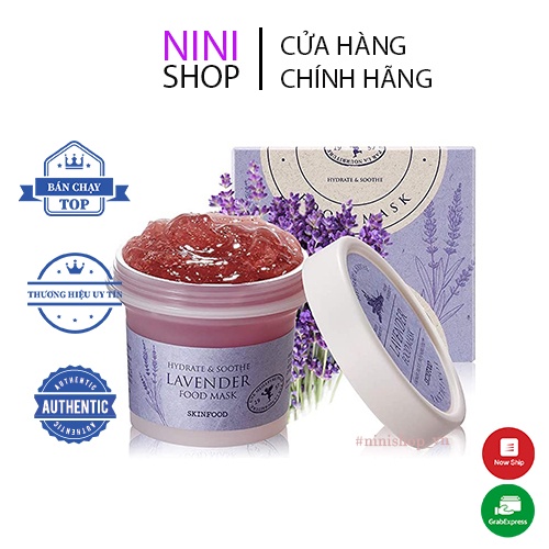 Mặt nạ tẩy tế bào chết, dưỡng mềm mịn da Skinfood Lavender Food Mask 120g