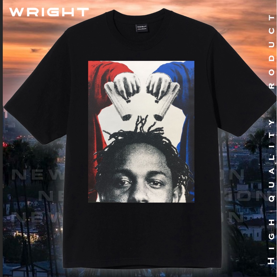 Áo thun WRIGHT kendrick lamar crips hip hop Wanna Gun
