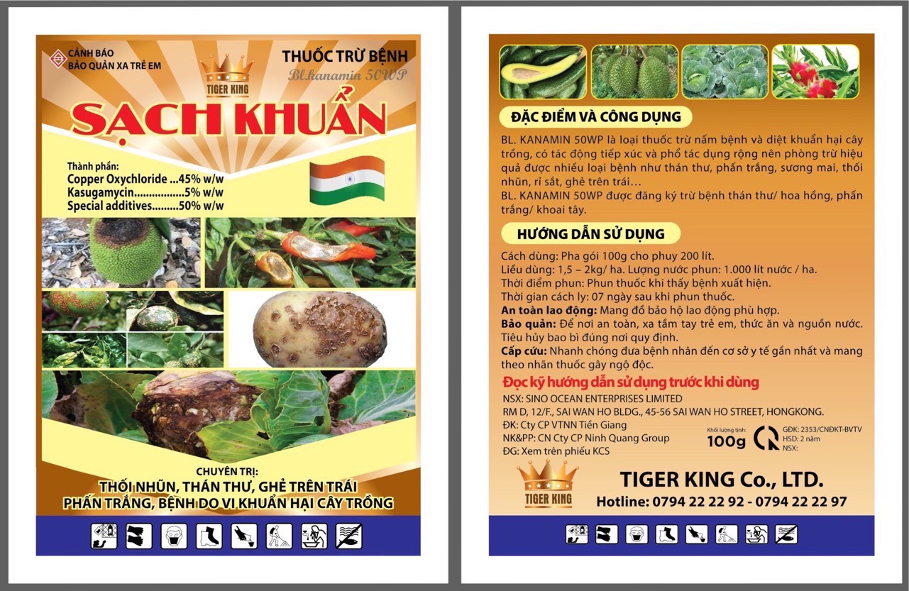 Siêu khuẩn - gói 100gr: hiệu quả ghẻ lá, ghẻ trái, cháy lá