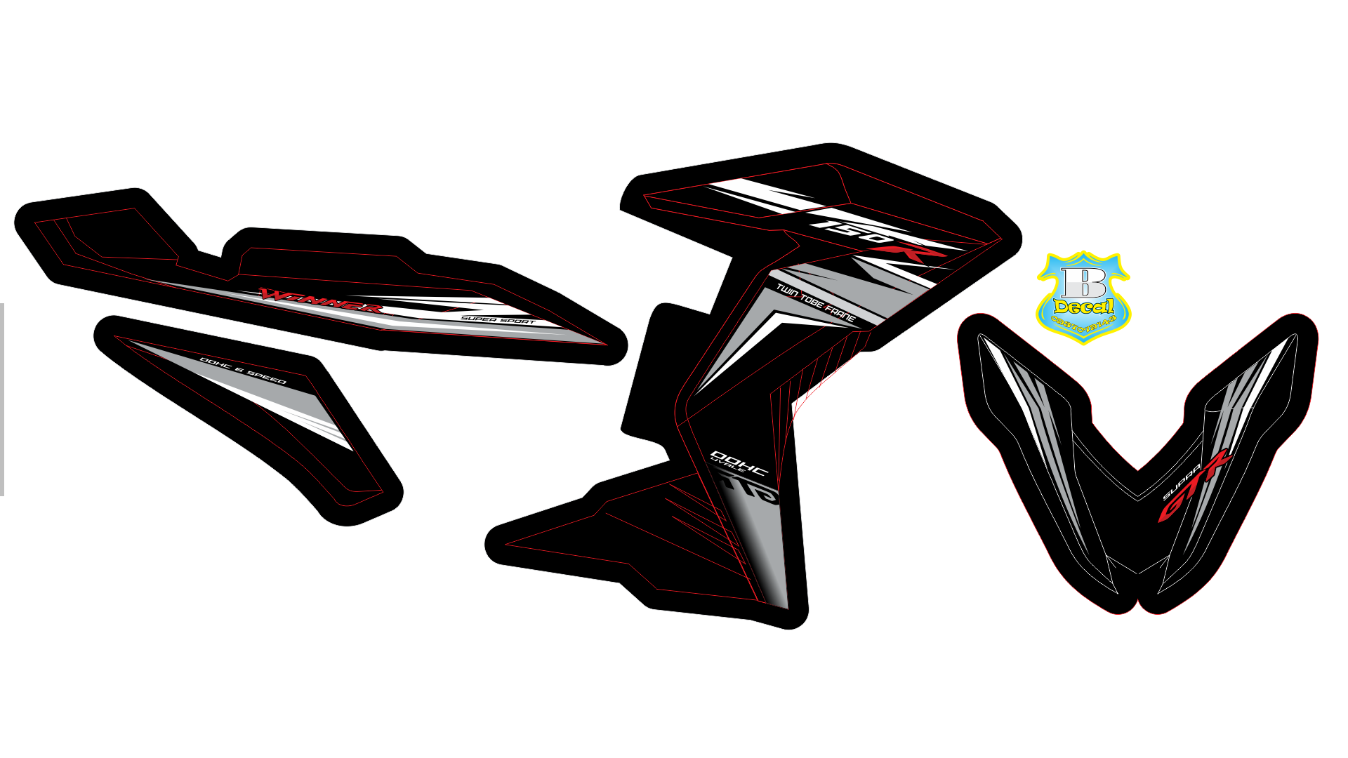 Tem rời winner GTR 150 xám đen