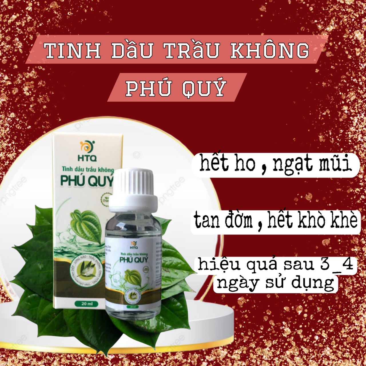 Tinh dầu trầu không Phú Quý bôi hết ho, sổ mũi, khò khè cho bé chai 20ml trẻ sơ xinh và trẻ nhỏ