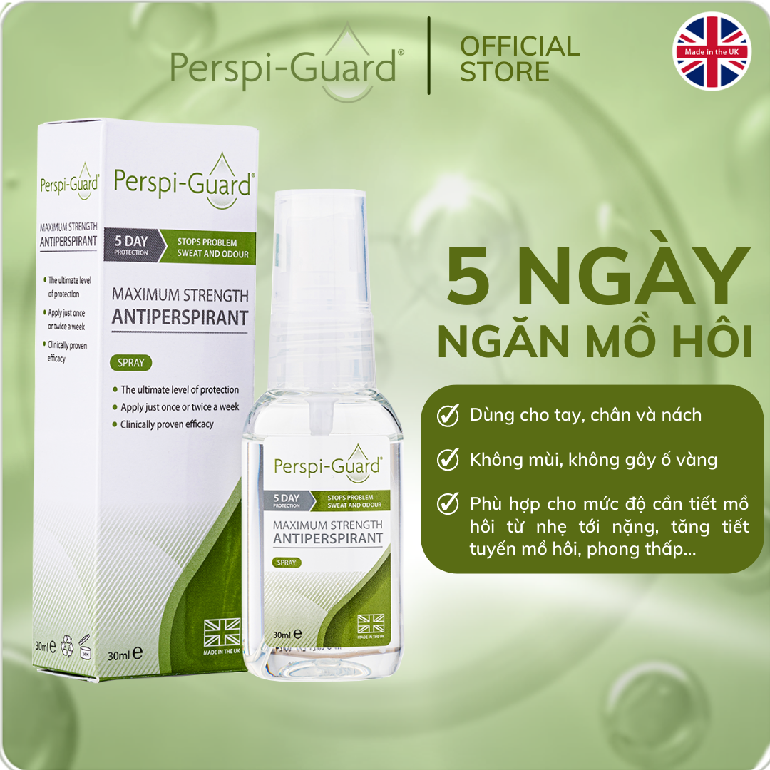 [Voucher giảm 10%] Xịt khử mùi ngăn mồ hôi toàn thân cao cấp PerspiGuard hiệu quả 3 - 5 ngày 30ml