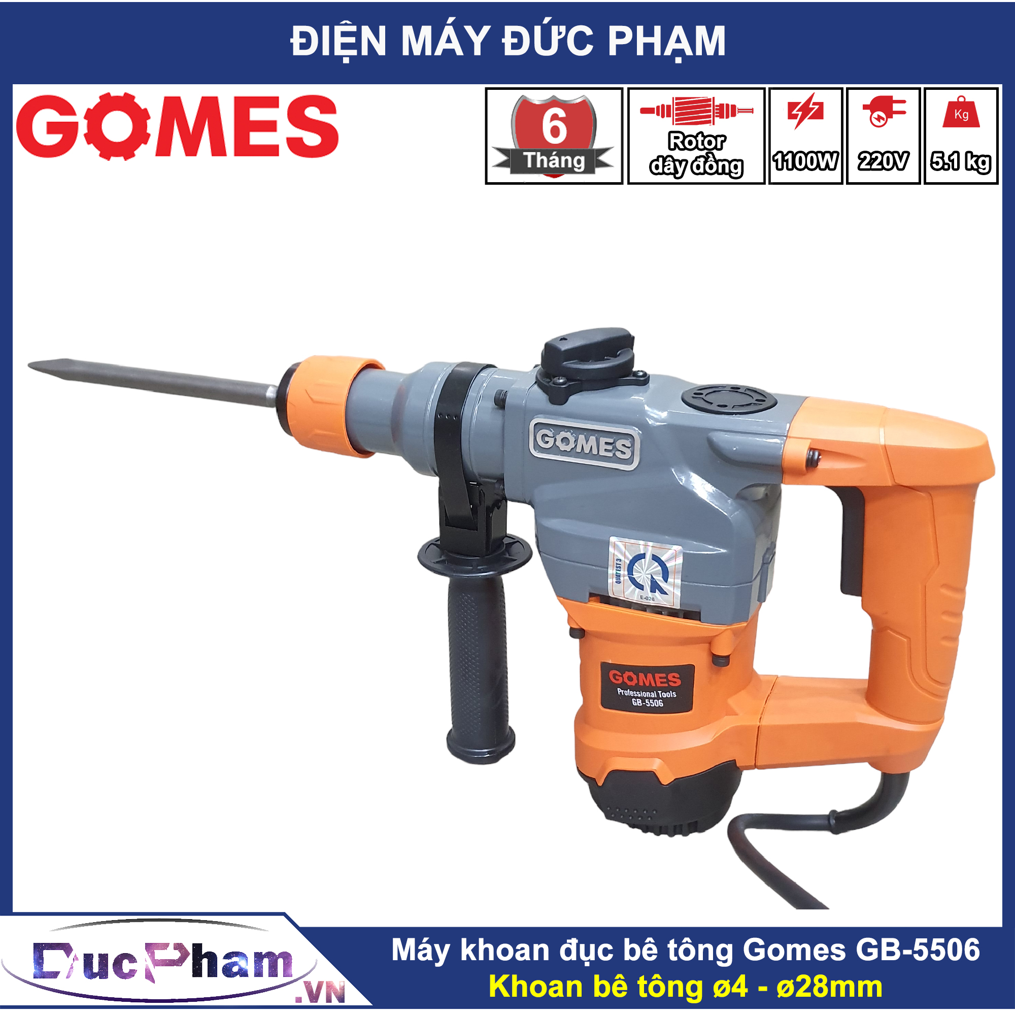 Máy khoan đục bê tông Gomes GB-5506 ( 28mm )