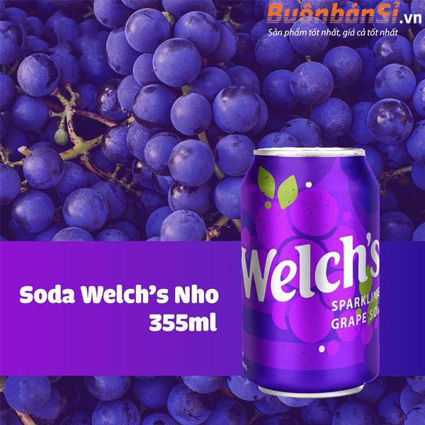1 lon nước ngọt nho welch mỹ lon 355ml