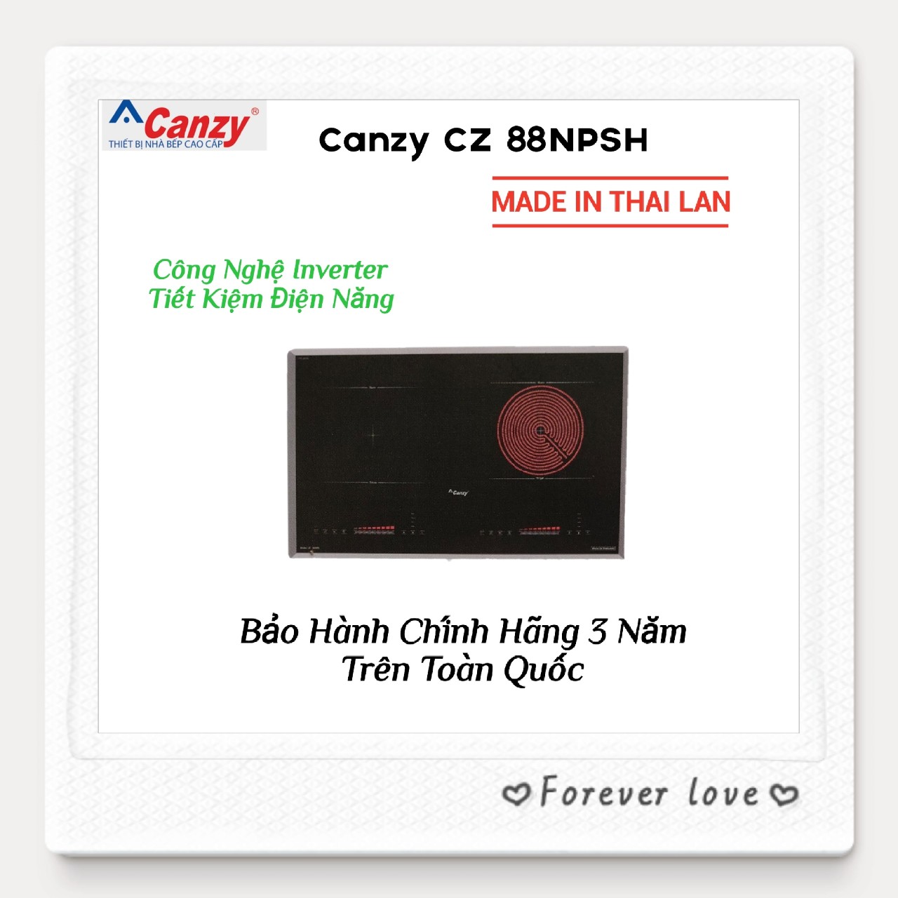 Bếp đôi 1 từ + 1 hồng ngoại nhập khẩu thái lan canzy cz 88npsh