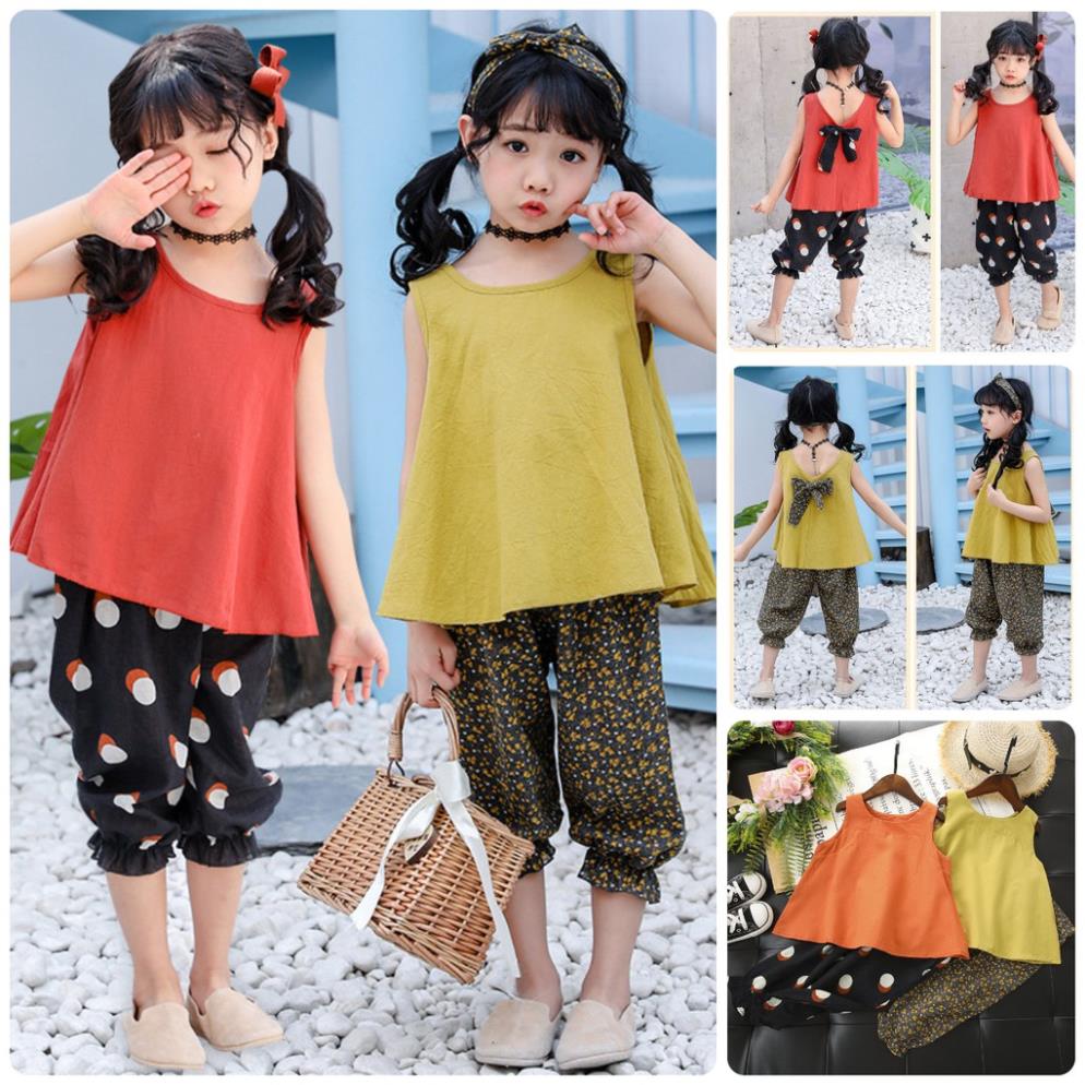 IBV10 Size90-130 (9-25kg) set bộ vintage bé gái, chất vải cực mát Freeship Hàng Quảng Châu Thời trang trẻ em