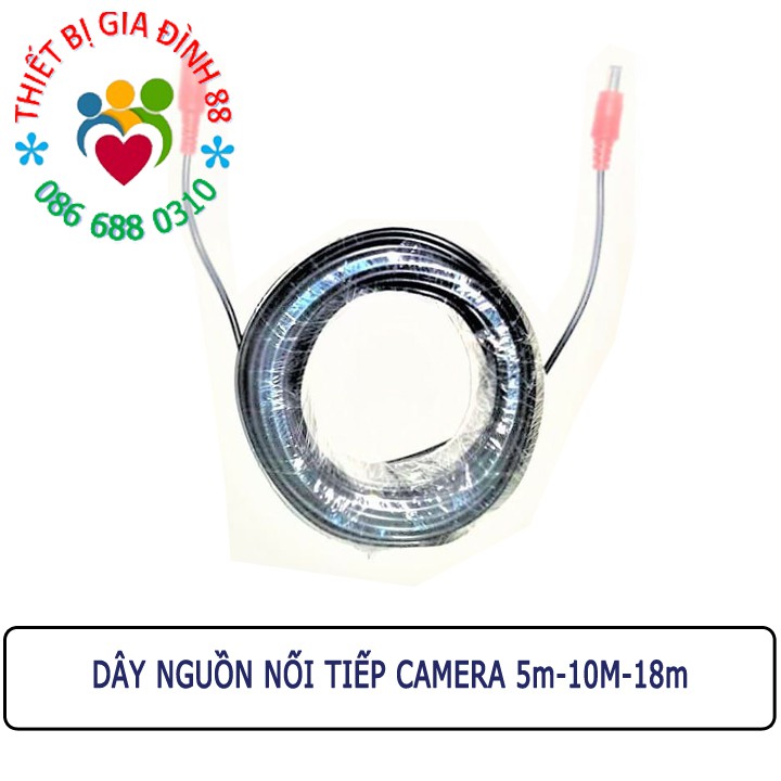 Dây nguồn Camera có đầu Jac 12V  Nối tiếp Kéo dài 20M - 1000M ( Hỗ trợ tăng khoảng cách)
