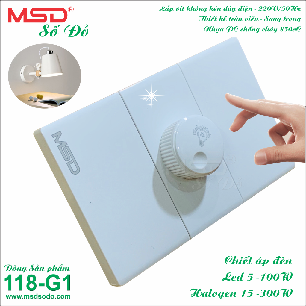 DIMMER - CHIẾT ÁP ĐÈN ÂM TƯỜNG - 300W/250V