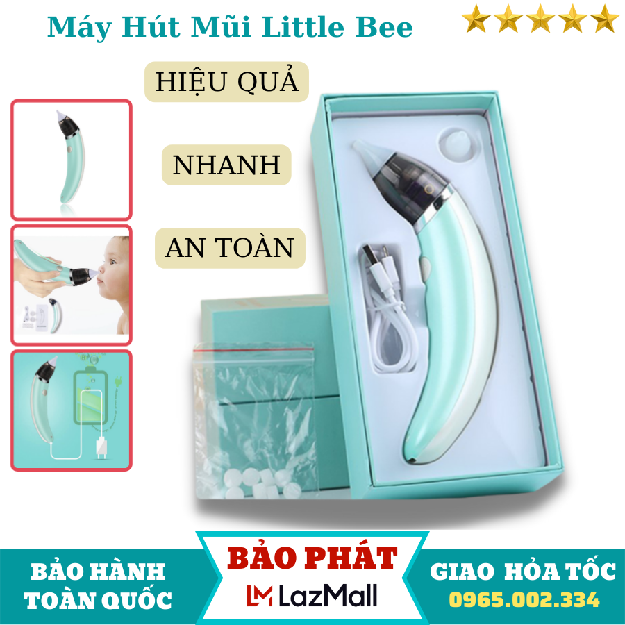 Hút mũi cho bé sơ sinh, dụng cụ hút mũi cho bé sơ sinh, hút mũi cho bé, Máy hút mũi cho bé sơ sinh, mấy hút mũi, Dụng Cụ Vệ Sinh Mũi Cho Bé Little Bee, Tặng thêm đầu hút Silicon Lực hút mạnh mẽ không gây đau không làm bé khóc an toàn