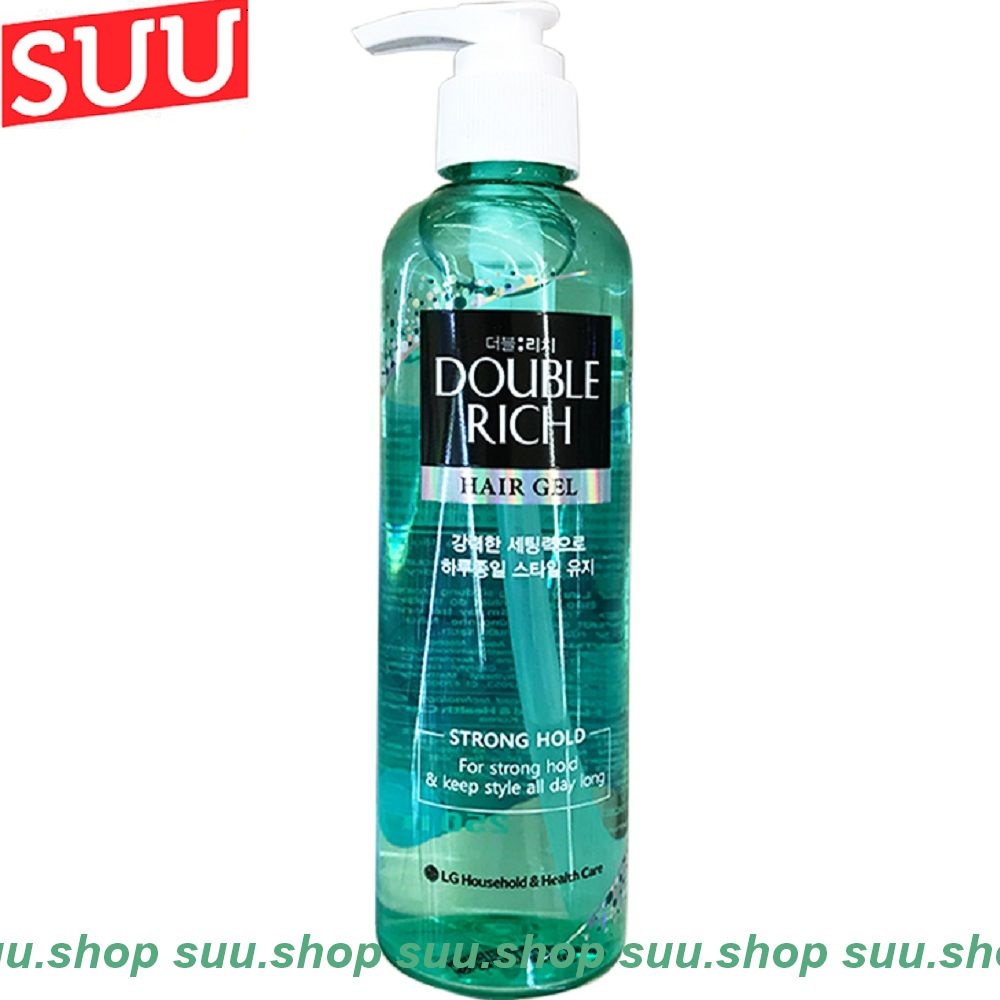 Gel tạo kiểu cho tóc uốn 250ml double rich hair gel strong hold