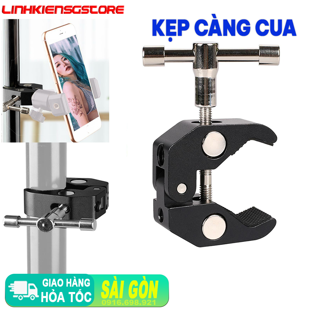 Kẹp càng cua gắn giá đỡ ba chân hỗ trợ chụp ảnh / đèn flash / tripod 1/4 3/8 chuyên dụng cho máy ảnh tripod monopod