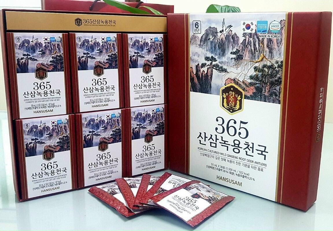 Nước chiết xuất hồng sâm núi nhung hươu Hàn Quốc 365
