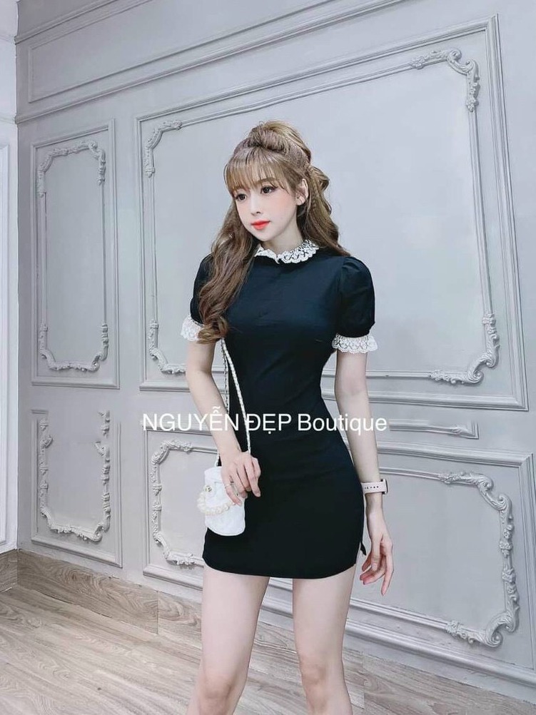 Đầm Body Phối Ren,Cổ Tròn,Tay Ngắn,Chất Liệu Umi Phối Ren,Màu Sắc Nhã Nhặn Thật Sự Phù Hợp Để Tới Công Sở, Đi Làm Hoặc Đi Chơi