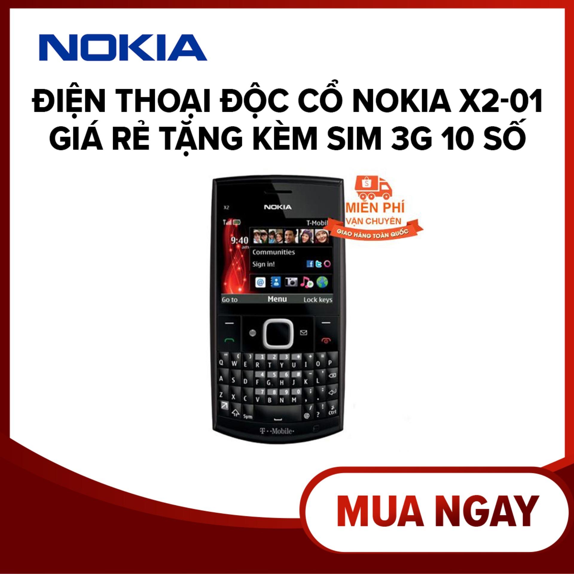 Điện thoại độc cổ NOKIA x2-01 giá rẻ tặng kèm sim 3g 10 số