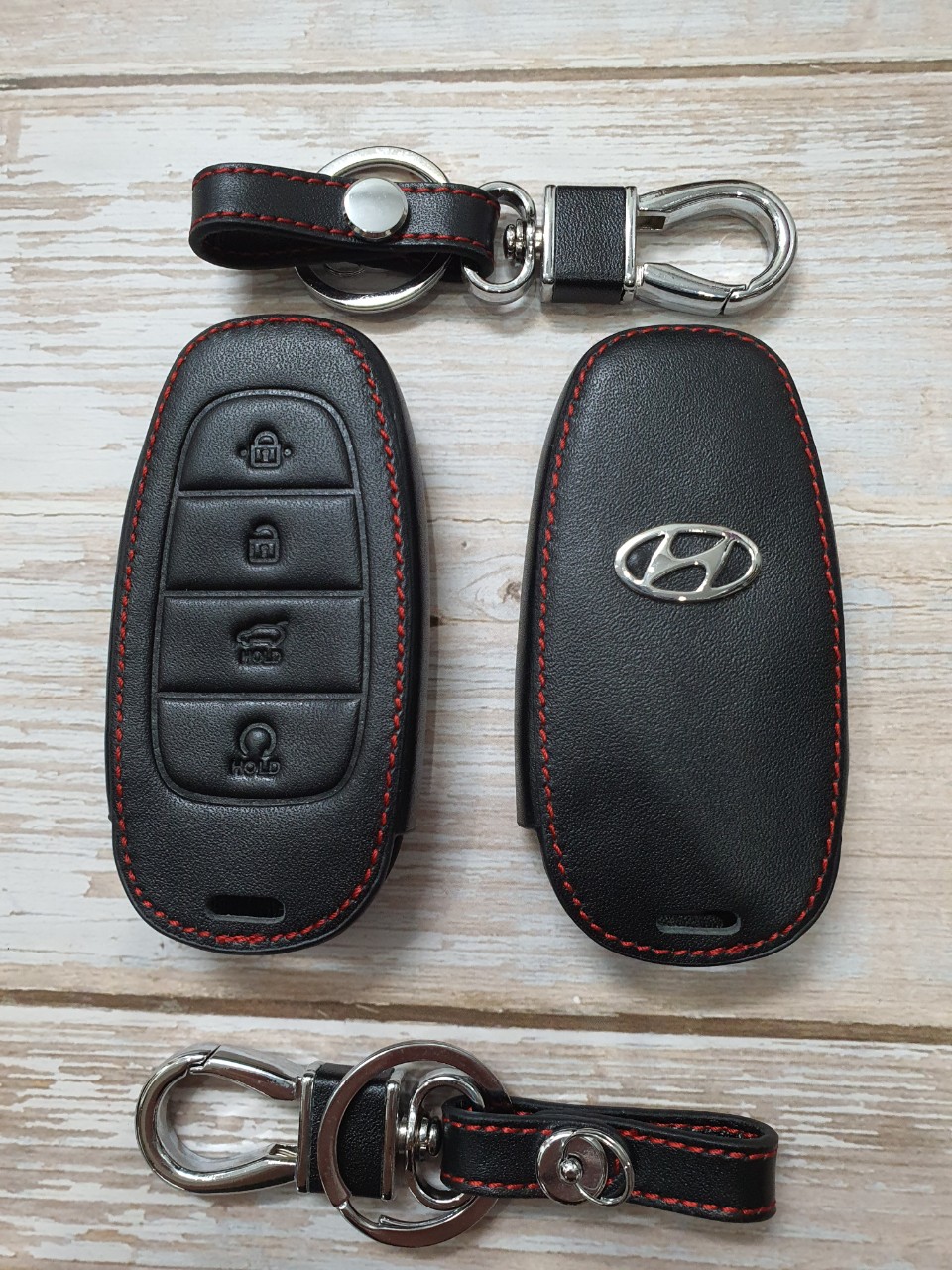 Bao da chìa khóa hyundai santafe 2021 - 2022, tucsson 2022 logo 3d