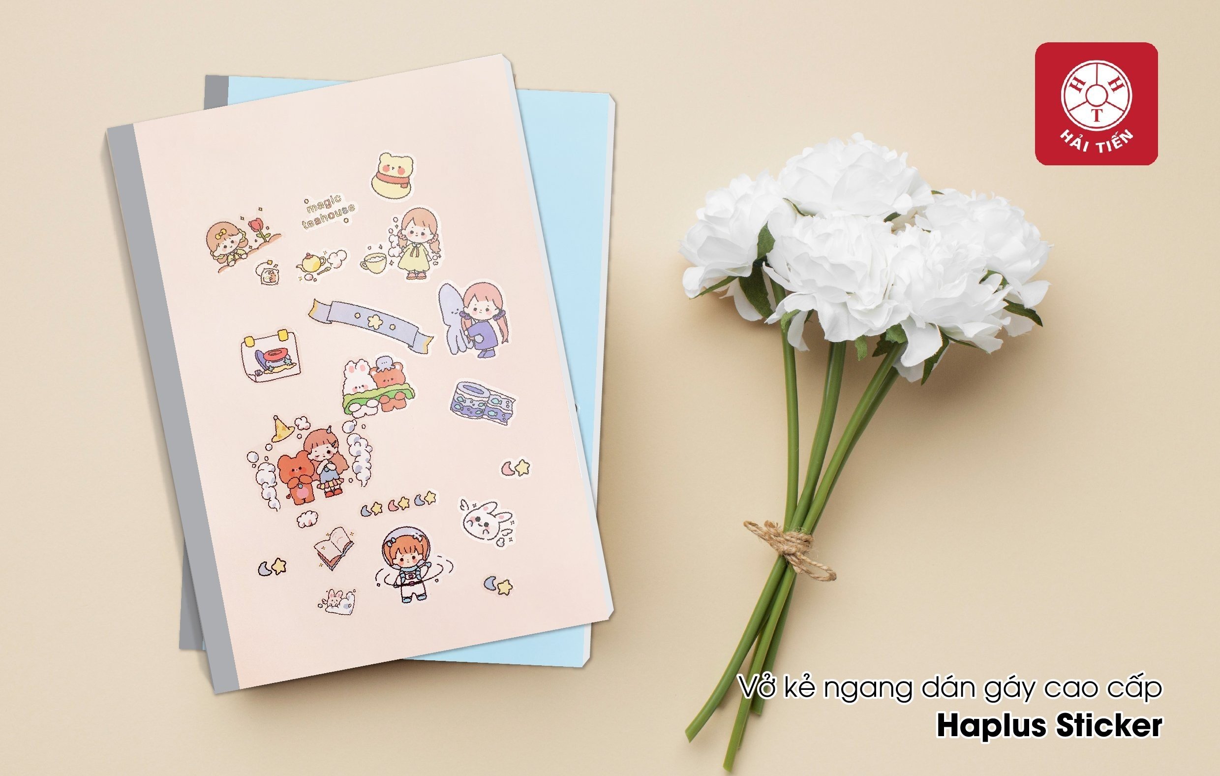 Hải tiến vở kẻ ngang haplus - sticker - 70g/m2