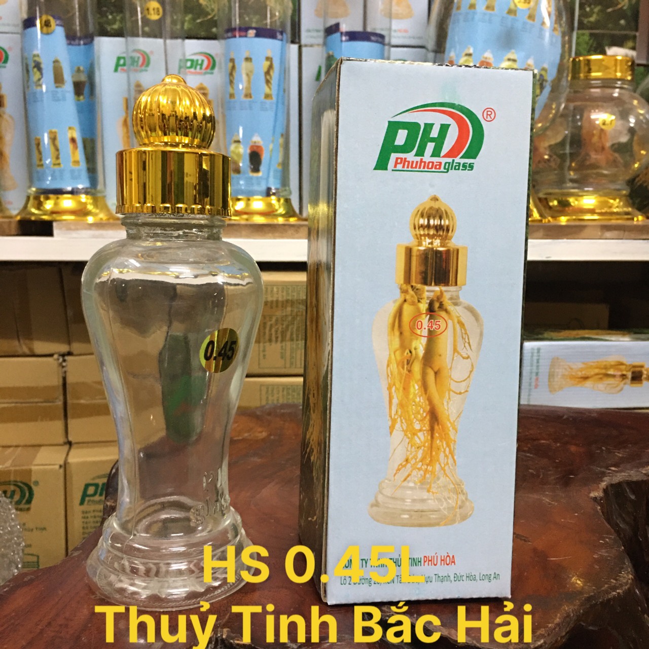 Bình thủy tinh và hũ thủy tinh ngâm rượu 0.45 lít