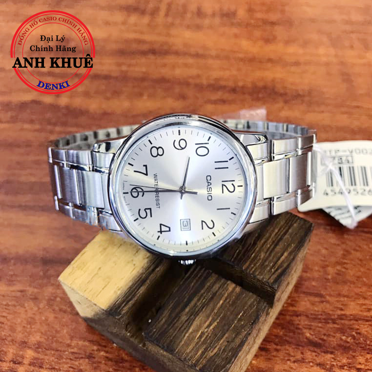 Đồng hồ nam dây kim loại casio standard anh khuê mtp-v002d-7budf sang trọng