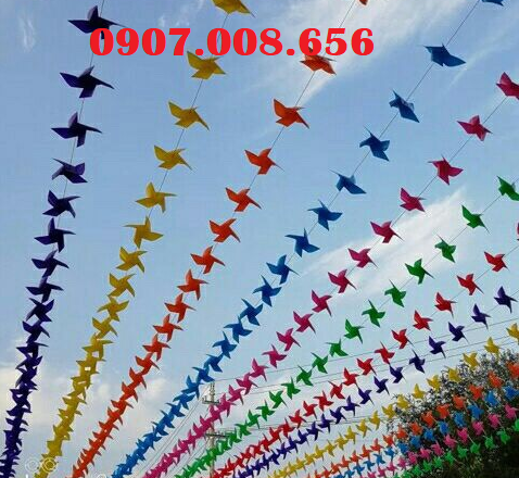10 Chong chóng dây treo nhựa đủ màu, kèm dây và phụ kiện chốt chong chóng dây