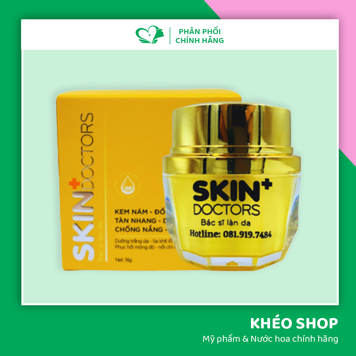 Kem Nám SKIN DOCTORS Ngừa Nám Đốm Nâu Đồi Mồi Tàn Nhang Dưỡng Ẩm Chống Nắng Phục Hồi Da - 18g