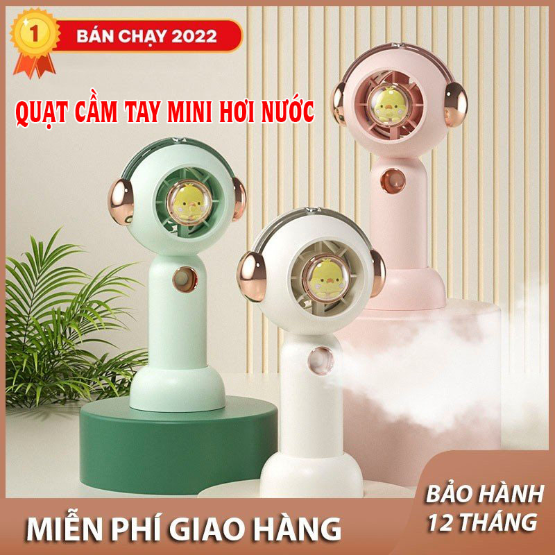 Quạt cầm tay mini phun sương hơi nước, quạt mini bỏ túi tiện lợi, đầu USB đa năng 4800mAh/2000mAh