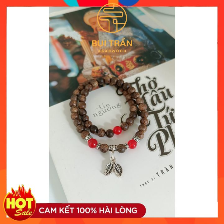 Vòng Trầm Hương 54 Hạt Mix Charm Đá Phong Thủy