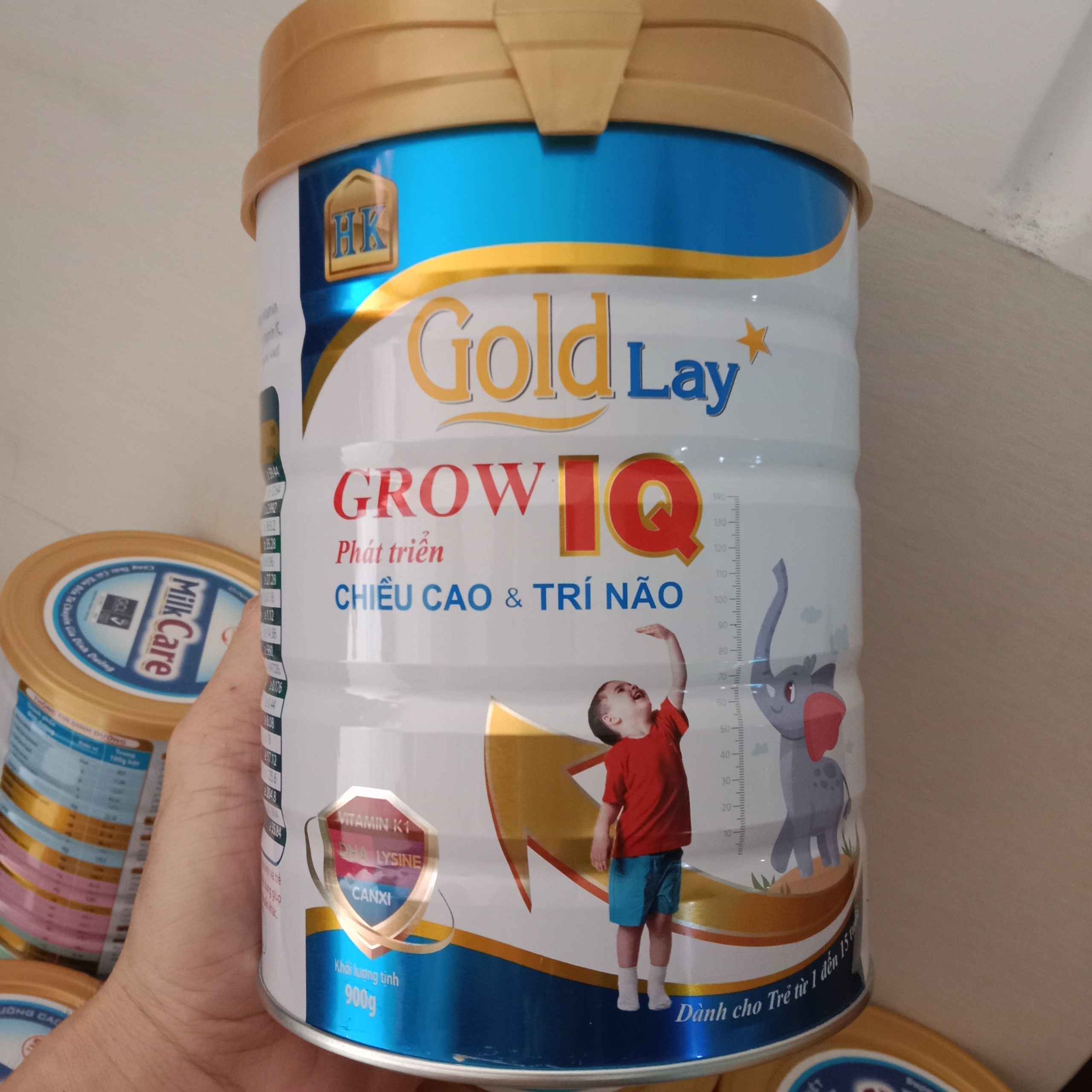 Sữa tăng chiều cao Goldlay Grow IQ Hộp 900gr - Dinh dưỡng khoa học, tăng chiều cao, phát triển trí não, giúp bé tiêu hóa dễ dàng