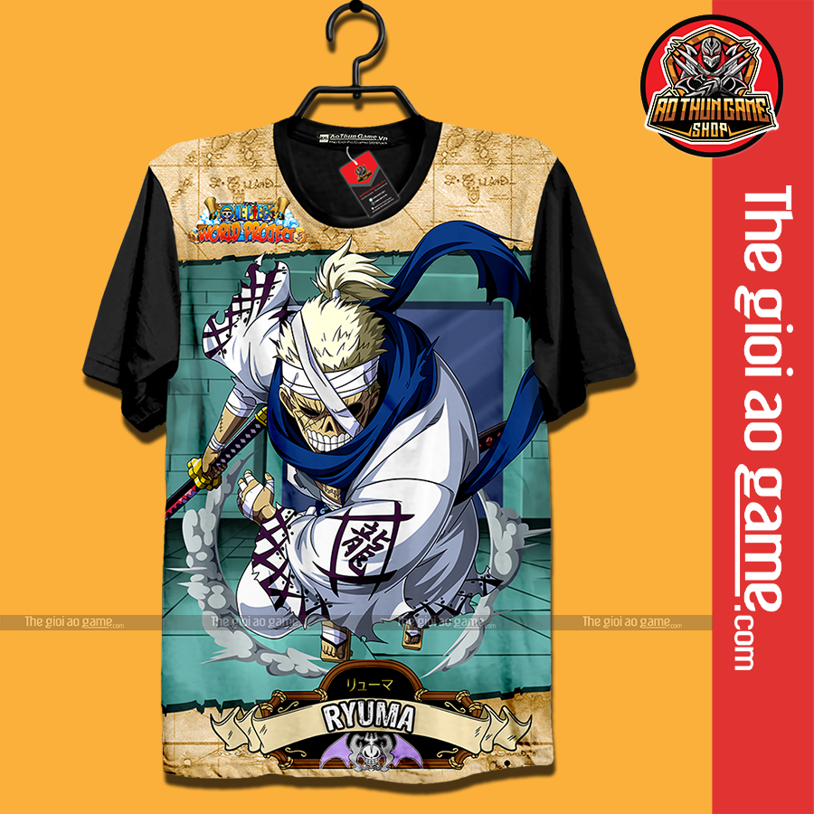 Áo One Piece Samurai Ryuma 3D Đen, Áo Thun Samurai Ryuma Màu Đen Phông Unisex Nam Nữ Tay Ngắn Forn Rộng Vải Mềm Mại Mặc Thoáng Mát - Mã SP: RyumaSamurai / Thegioiaogame.com