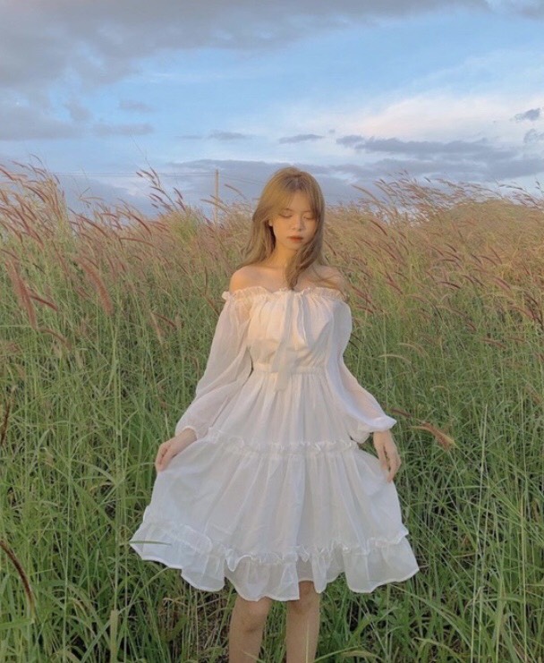 [ FREESHIP ] Váy đầm nữ đi chơi tết, đi tiệc siêu dễ thương, váy nữ trễ vai 2 lớp dáng xòe tôn dáng, chất liệu vải không nhăn, không xù [ VÁY B1]