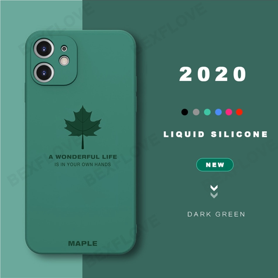 Ốp điện thoại in hình lá phong cho iphone 11 pro max 7 8 plus 7 + 8 + x xr xs max se 2020 6 6s plus