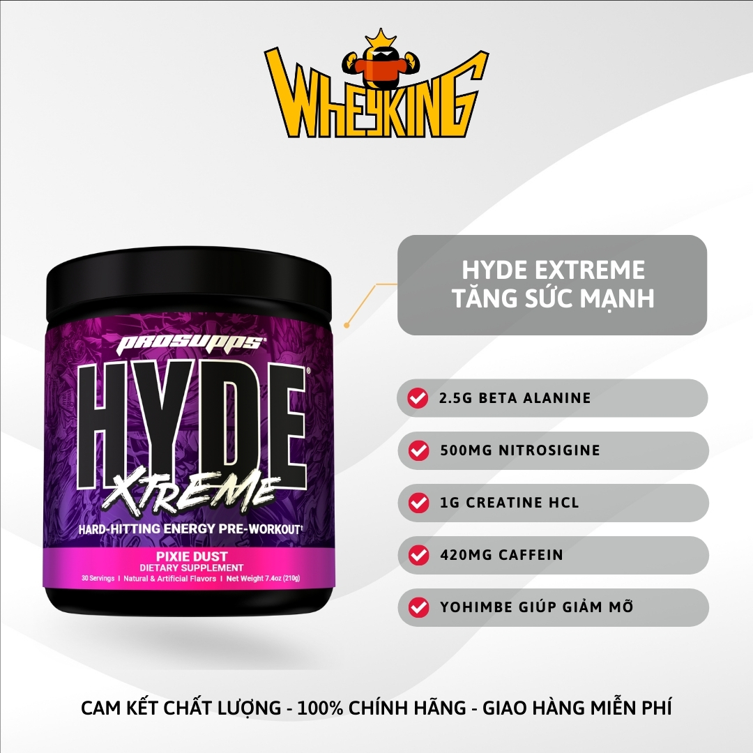 Hyde Xtreme pre workout tăng sức mạnh 30 lần dùng