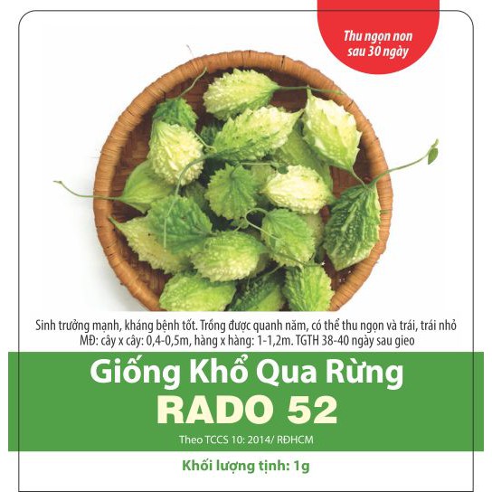 Hạt giống rđ-khổ qua rừng 52-12k