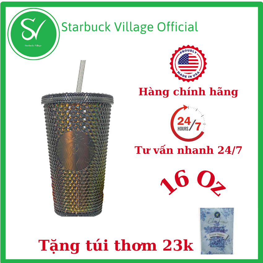 | hàng chính hãng | ly starbucks dark unicorn studded |16oz / 473 ml | starbucks village