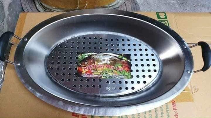 Khay lẩu cá chép om dưa bằng inox - 2403