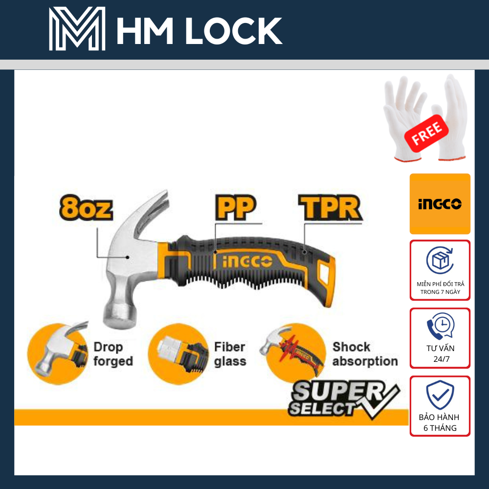 200g búa nhổ đinh mini ingco - hàng chính hãng - hmch80808d - hm lock
