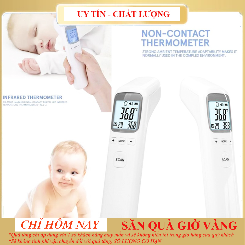 Nhiệt Kế Hồng Ngoại,Máy Đo Thân Nhiệt, Máy Đo Thân Nhiệt Điện Tử,Máy Đo Nhiệt Kế Đa Năng, Thiết Bị Đo Nhiệt Độ- Hàng Chính Ngạch,Dùng Với Mọi Độ Tuổi,Tặng Kèm Pin,Bảo Hành 1 ĐỔi 1