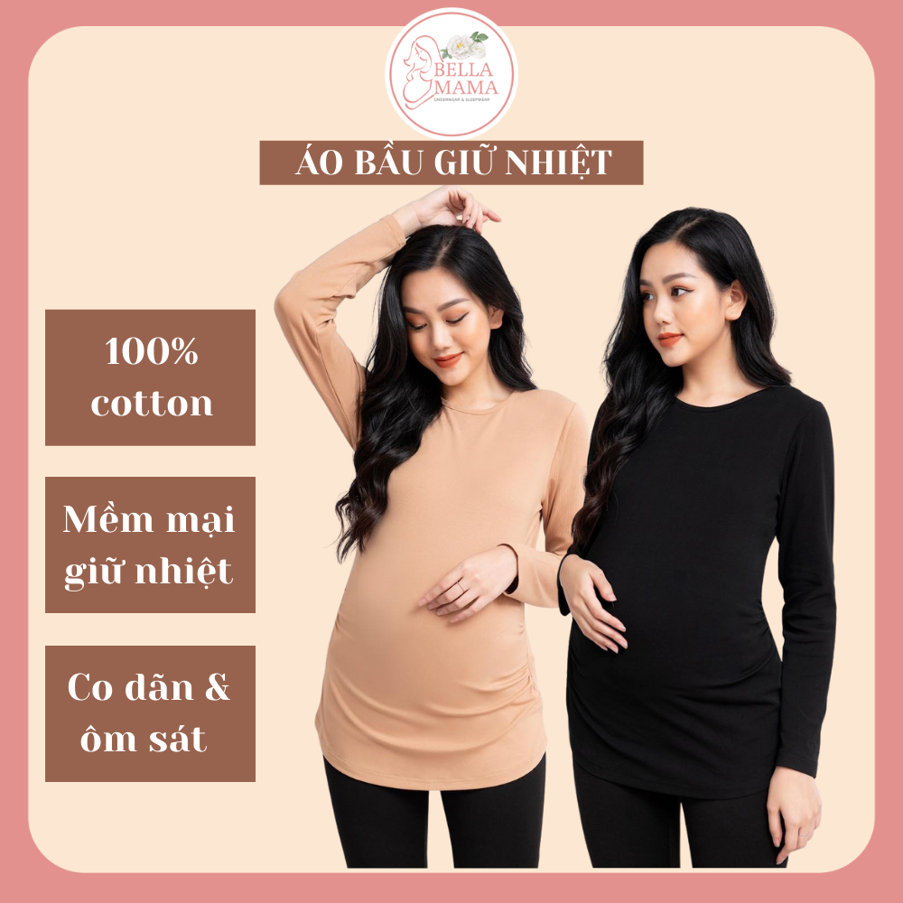Áo Thun Bầu Dài Tay Co Dãn, Mềm Mại.Áo Cho Mẹ Bầu , Ảnh Shop Tự Chụp Đủ Size 45-78kg