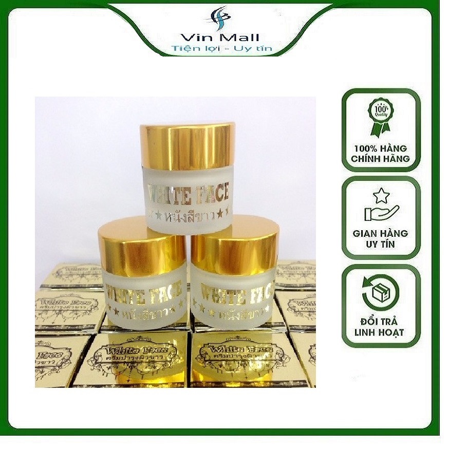 Bộ 3 Hộp Kem Dưỡng Trắng Da Mặt White Face Thái Lan - Dưỡng Ẩm Mờ Thâm Nám Da Mặt (Mẫu mới)
