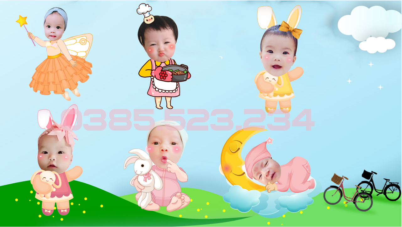 Chibi thiết kế trang trí sinh nhật