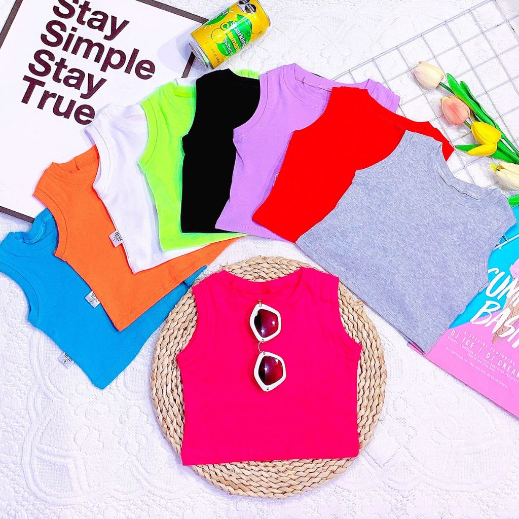 Áo Croptop Bé Gái  thun zip cotton mềm mát co giãn tốt cho bé 07-26kg - 5