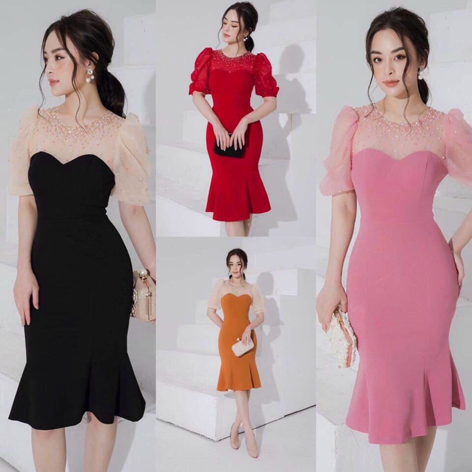 Đầm body đuôi cá kết pha lê - yb211076