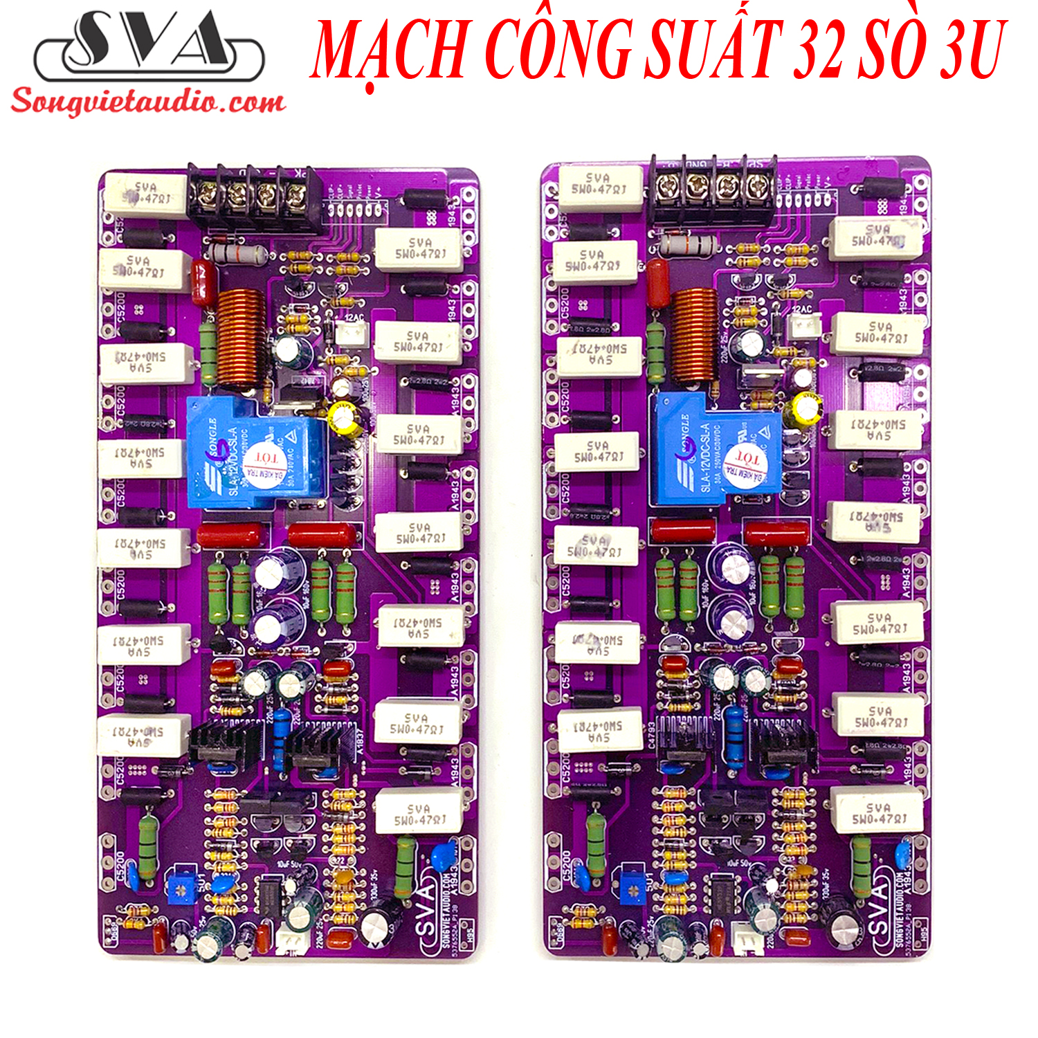 MẠCH CÔNG SUẤT 32 SÒ ĐIỆN ÁP CAO SỬ DỤNG LẮP MAIN 3U (2 KÊNH) - 1 CẶP