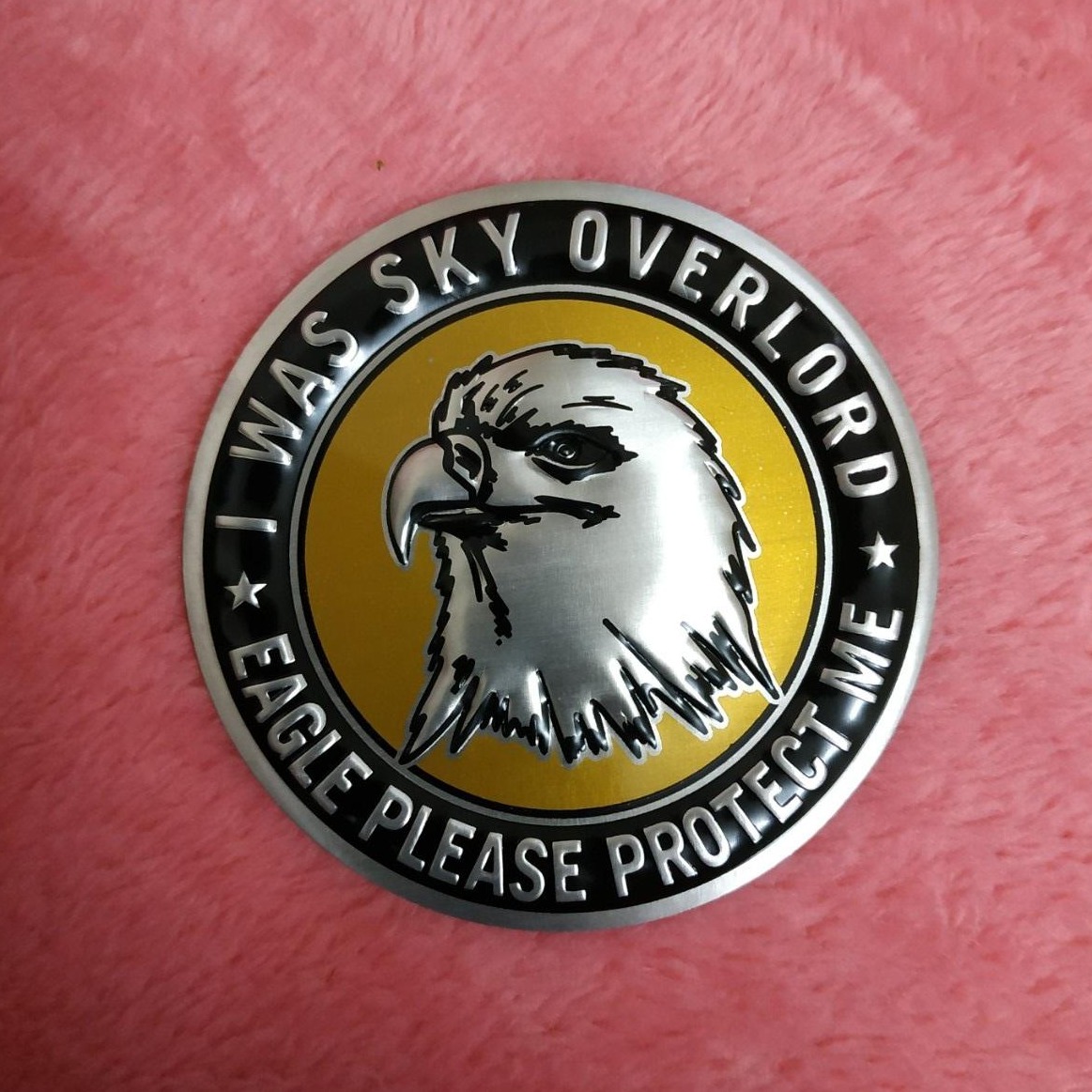 Logo Nhôm Dán Xe hình đại bàng tròn 7.5cm