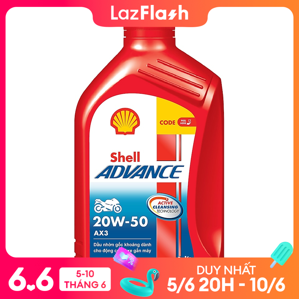 Nhớt shell đỏ xe số 20w50