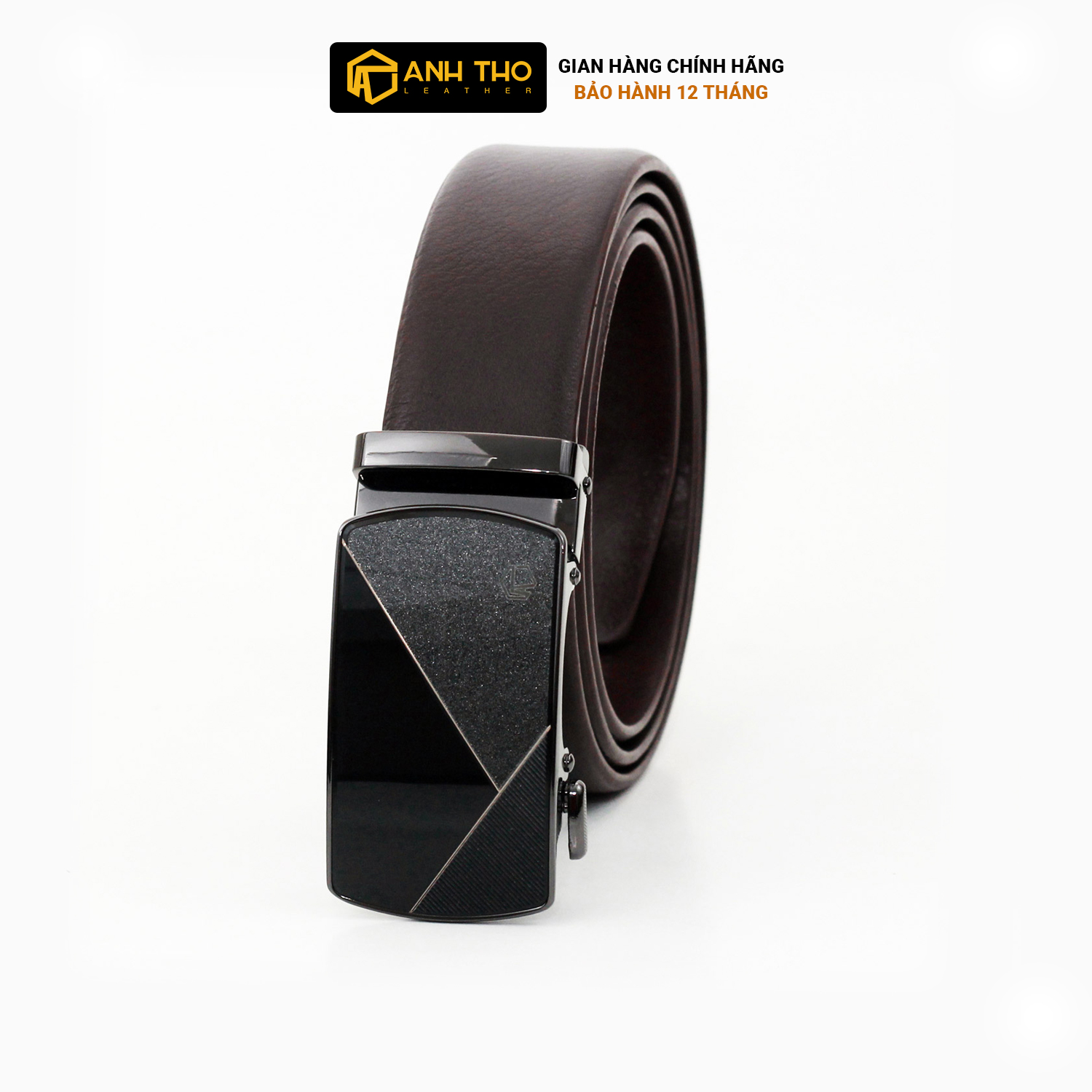 Thắt lưng da bò anh tho leather mit-02 | mặt kiếng vân đá