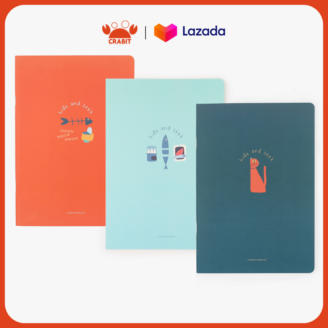 Vở ô vuông 120 trang Crabit Hide & Seek Cat - Combo tập vở học sinh