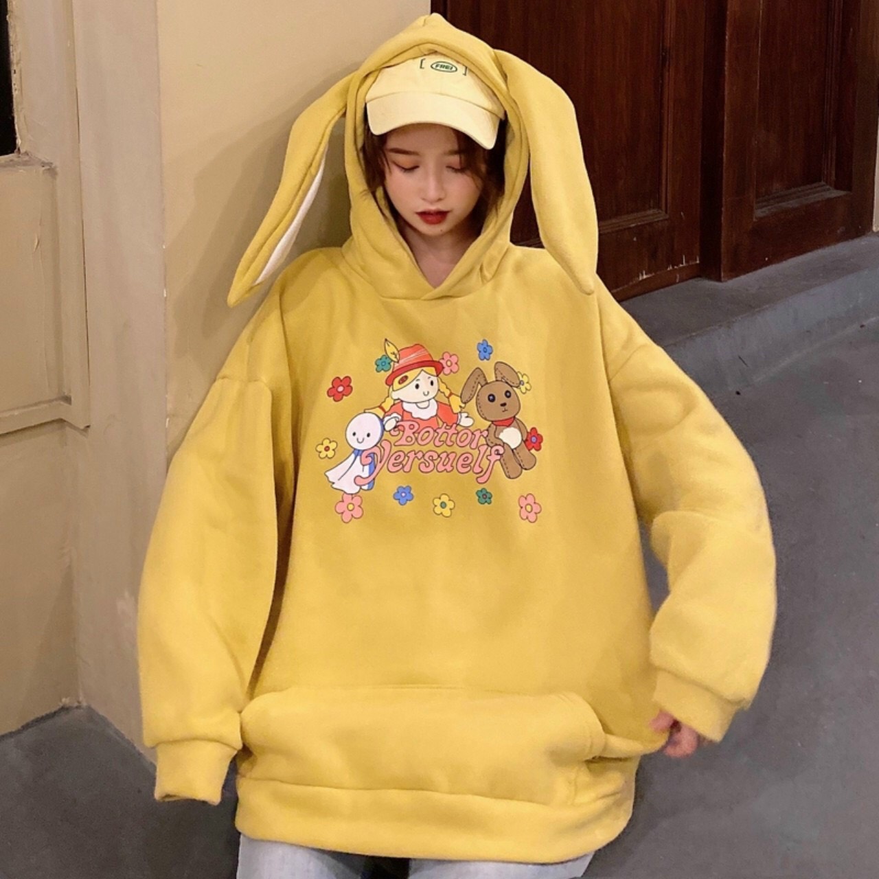 ÁO KHOÁC NỈ THÚ FORM RỘNG, HÌNH IN SẮC NET, RÕ ĐẸP, NÓN TAI THÚ DÀI CỤC XINH XẮN, TRẺ TRUNG, MC