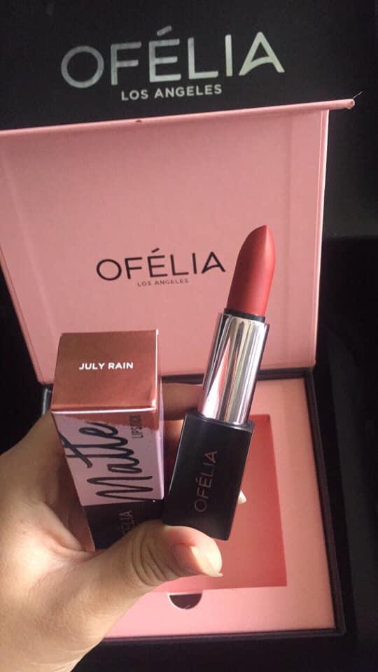 Son Ofélia Modern Matte Lipstick Màu July Rain: Cam Đỏ đất